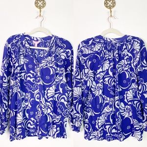 Lilly Pulitzer silk blouse size medium guc